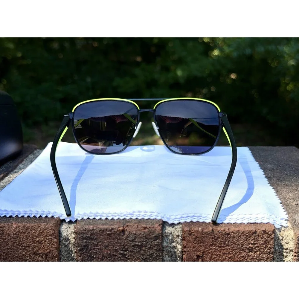 Prada Linea Rossa PS 50YS Sunglasses Matte Black Neon Yellow Aviator 62mm W/ COA